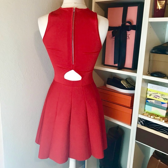 Parker Fit & Flare Red Dress Holiday Outfit - Picture 2 of 8